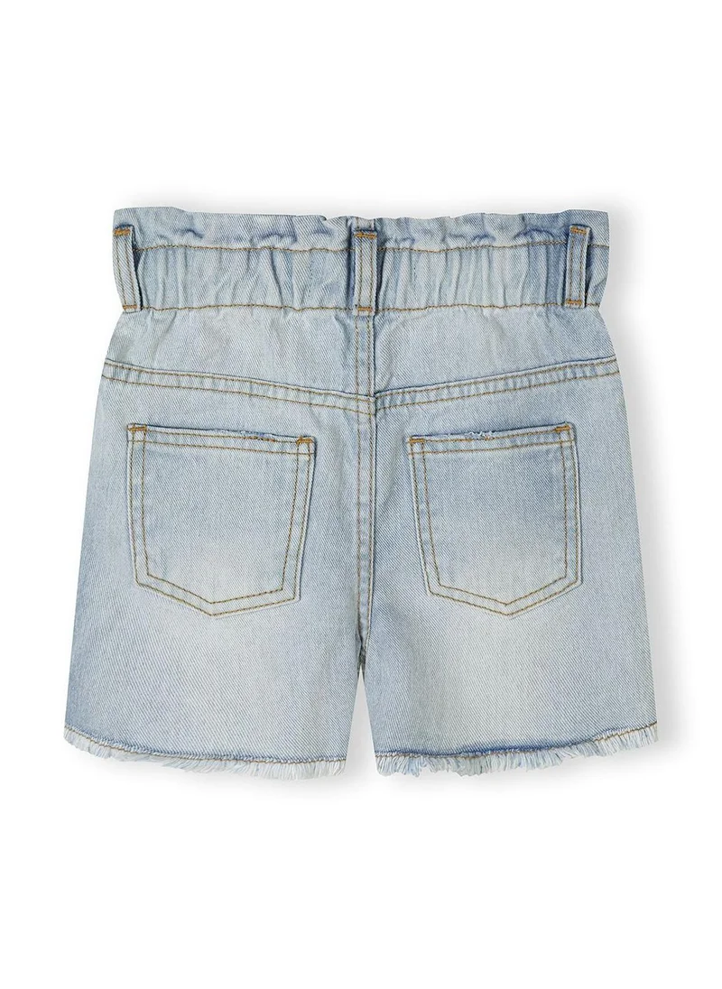 MINOTI Girls 2-pack denim shorts blue and white elastic waist